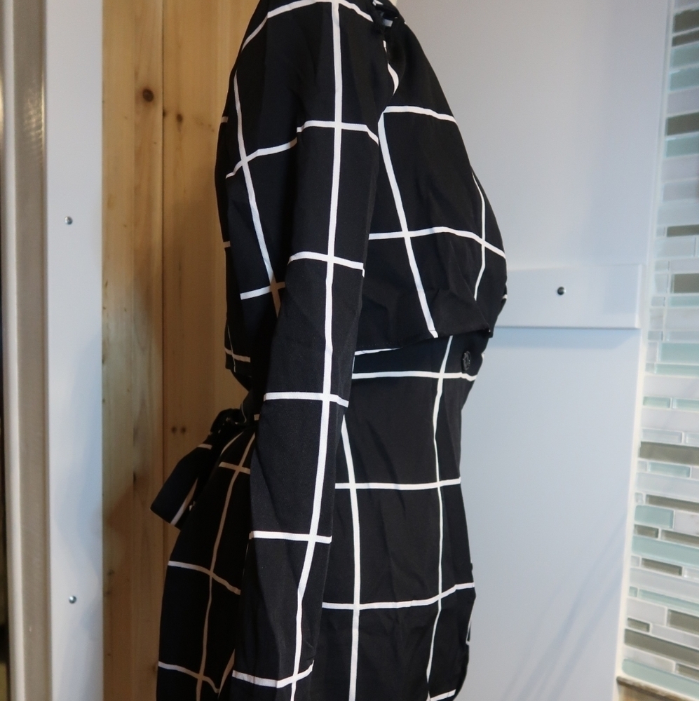 Plaid Waterfall Jacket Tie Front Open Cardigan Boutique NWT - Picture 9 of 10